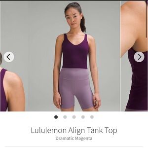 Lululemon Align Tank Top Dramatic Magenta Sz 10